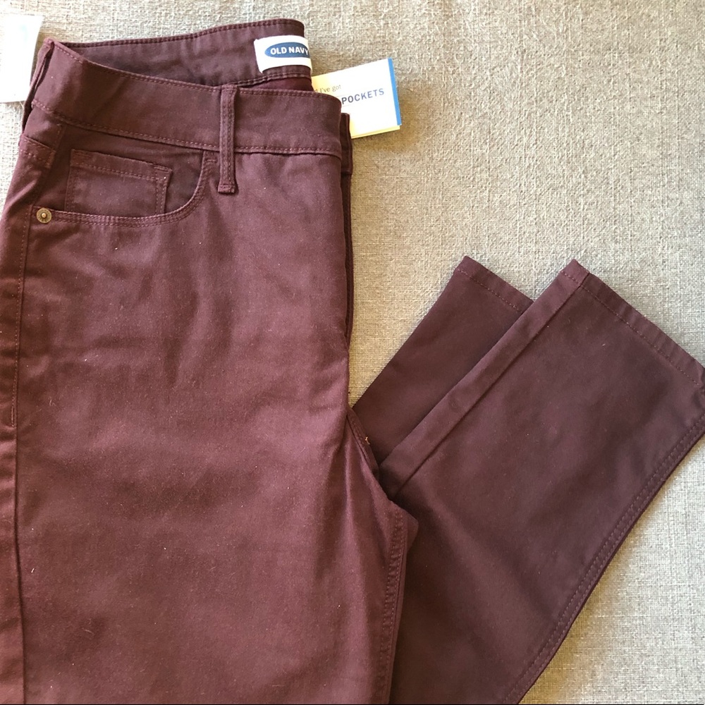 NWT Burgundy super skinny high rise rockstar jeans